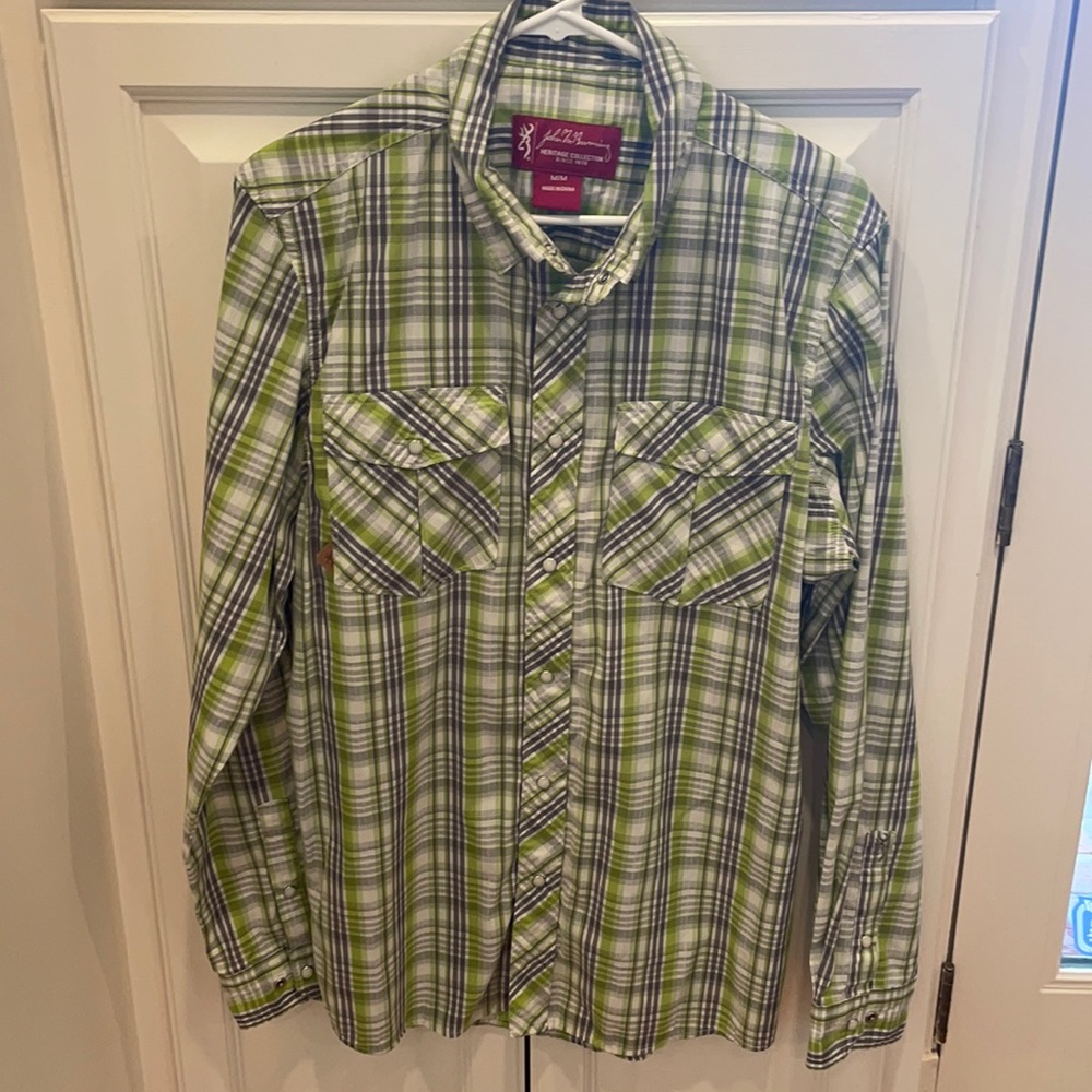 Browning Long Sleeve Button Down Medium - image 1